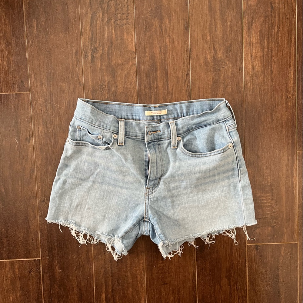 Levi’s baby blue faded denim shorts
